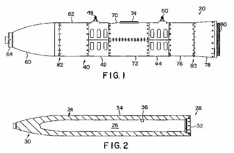 Illustrations from US Patent 6,389,977 for the Shrouded Aerial bomb